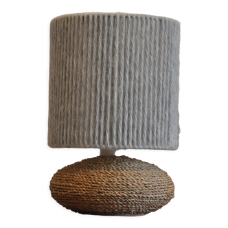 Rafia and wool lamp