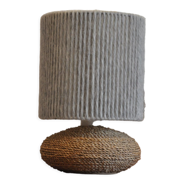 Lampe rafia et laine