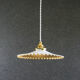 Old opaline pendant lamp painted white and gold - new cable and socket