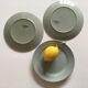 Celadon Sarreguemines earthenware dessert plates