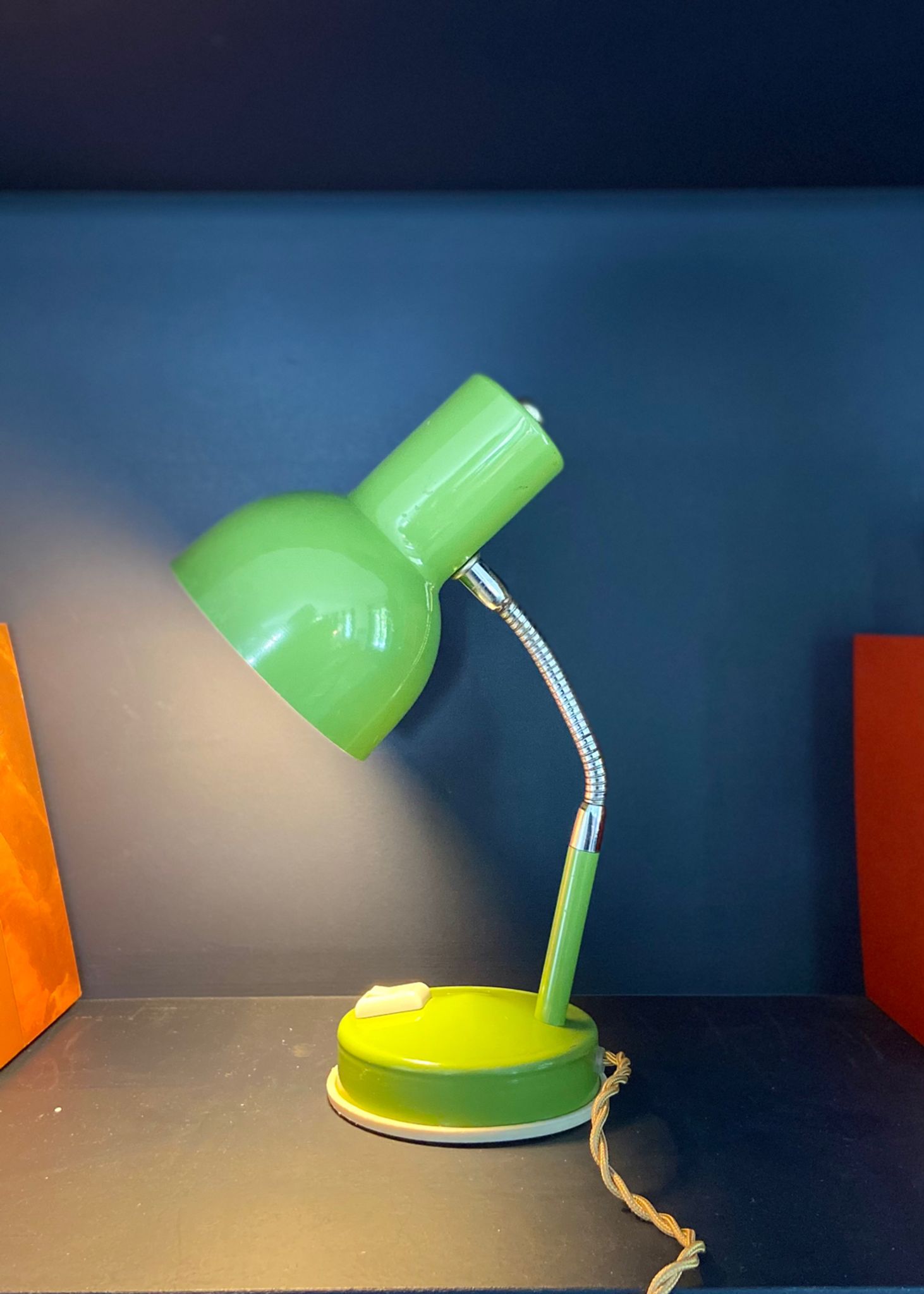 Small apple green desk lamp