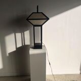 Japanese lamp in black lacquered wood and rice paper H:75cm