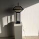 Japanese lamp in black lacquered wood and rice paper H:75cm