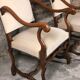 Chairs (pair) Sheep bones in walnut-tinted beech and marbled beige velvet