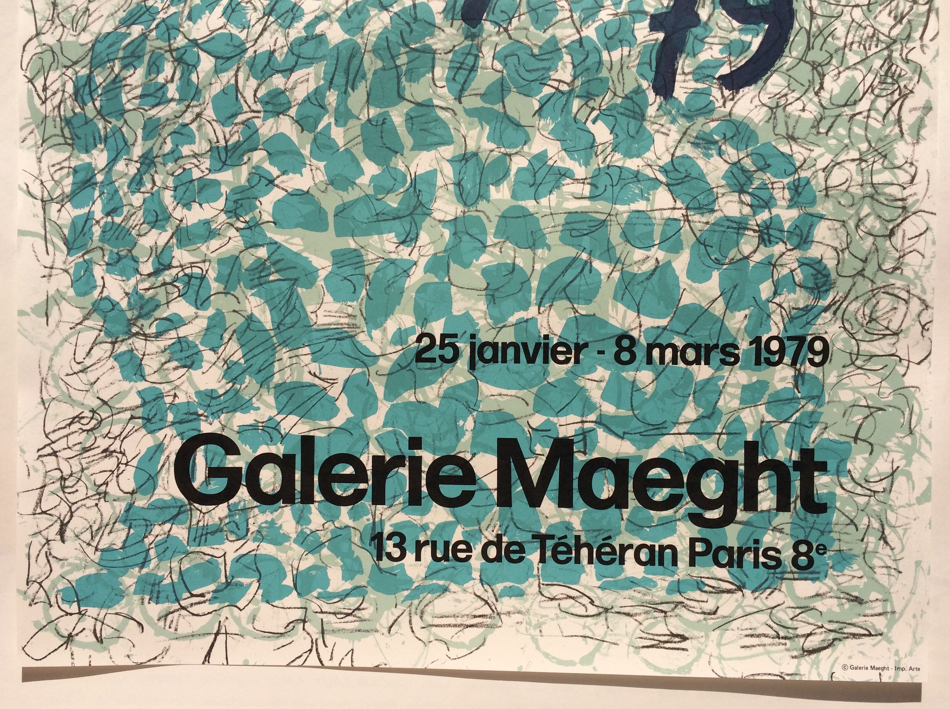 Jean-paul riopelle, galerie maeght, 1979. original poster in lithography