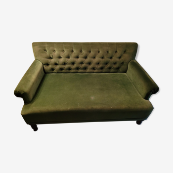 Fir green upholstered bench