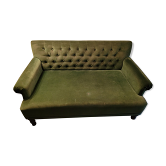 Banquette capitonnée vert sapin