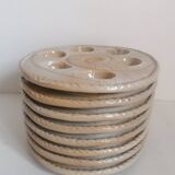 8 snail plates sandstone from the marsh France