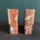 Pair of French vintage marble bookends, art Deco