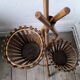 Porte-plante en rotin vintage