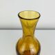 Vase verre bullé ambré vintage