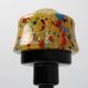 French Art Deco Table Lamp with Multicolored Spatter Glass Shade and Black