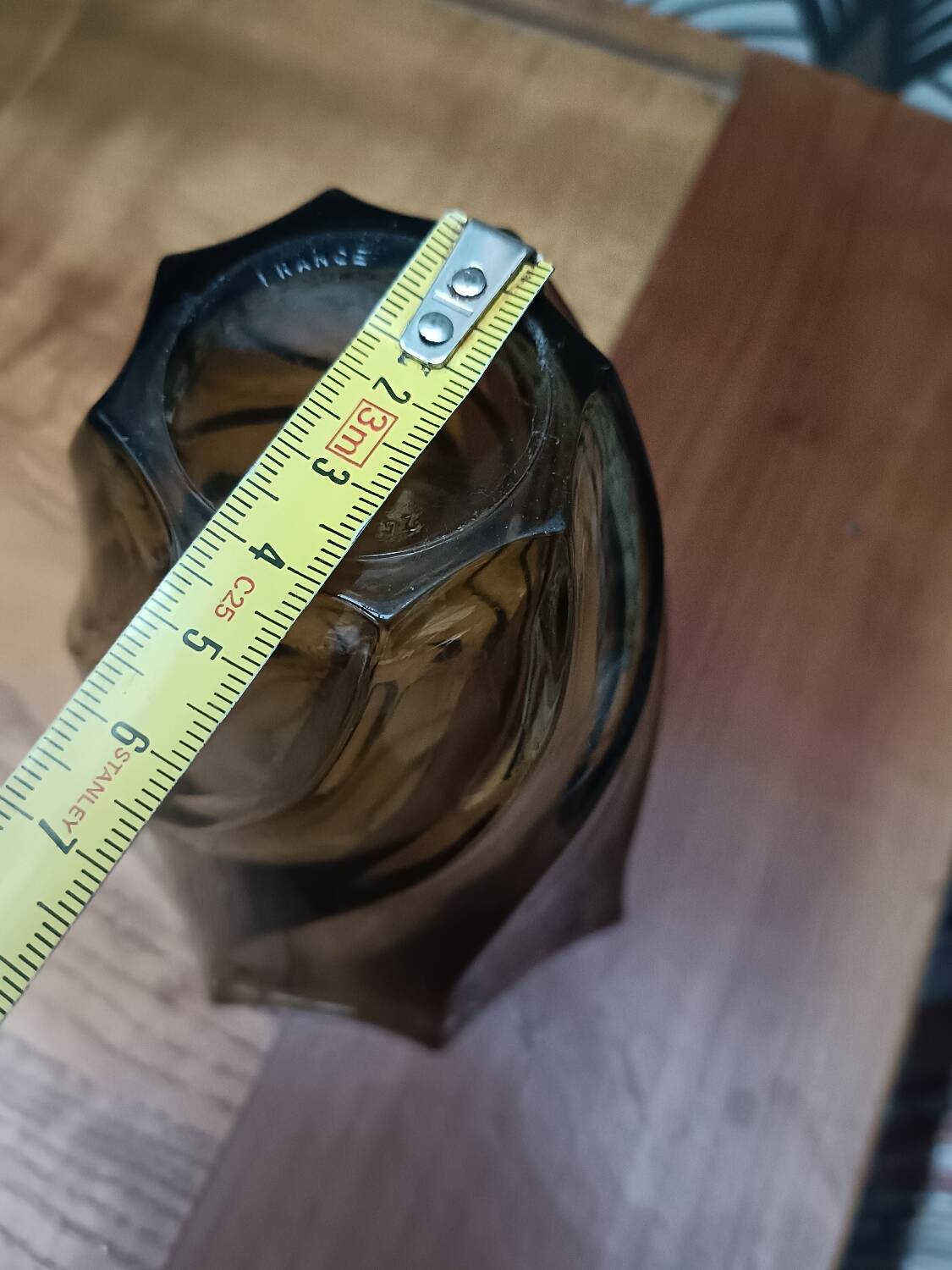 Vase verre fumé vintage
