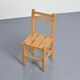Set of four solid pine chairs by Maison Regain.