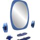 Cobalt blue bathroom set, attributed to Fontana Arte, 1970.