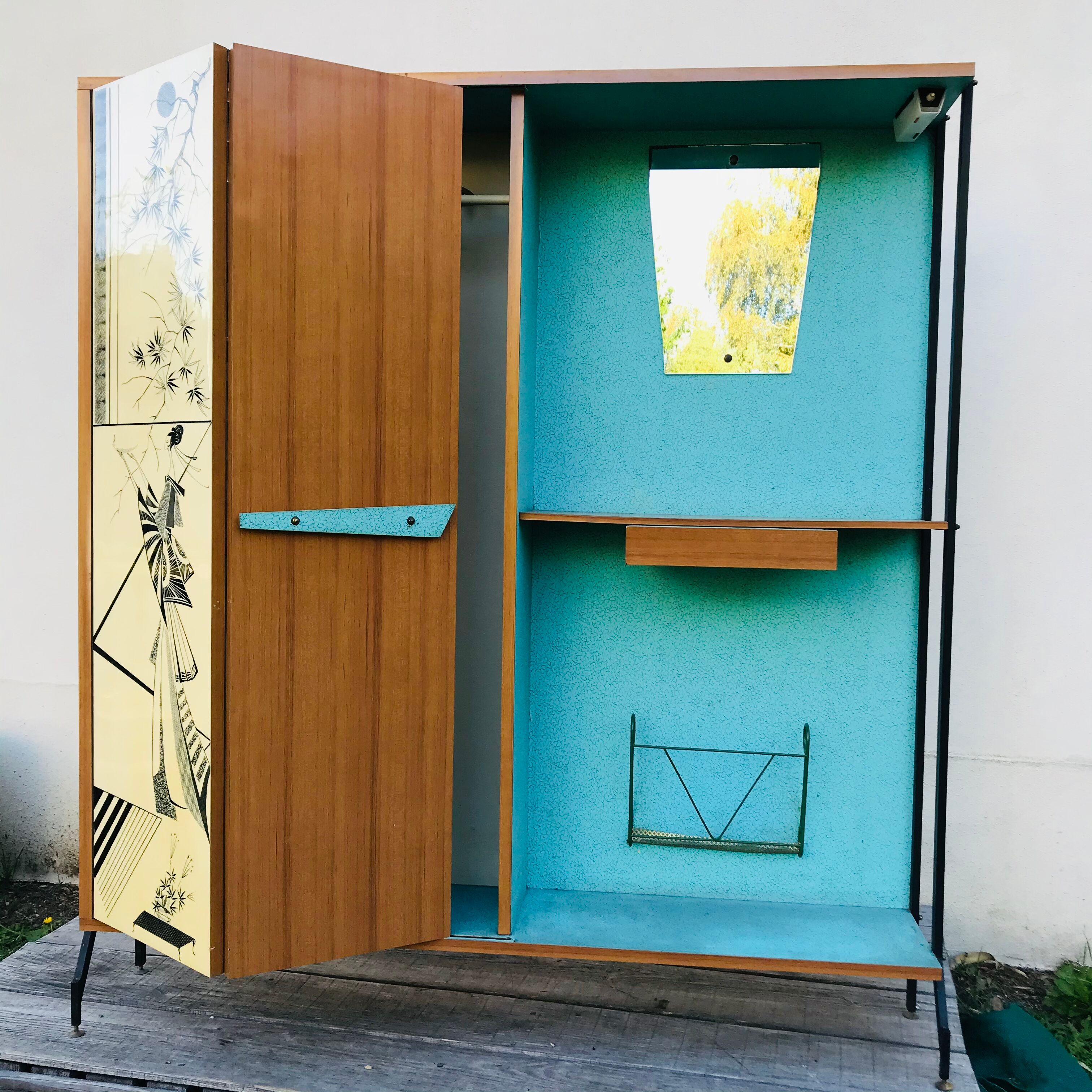 Meuble vestiaire d’entrée design 1960 italy