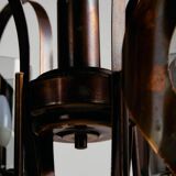 Brass and glass chandelier