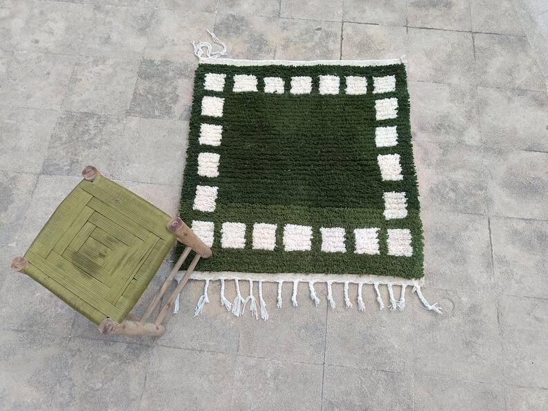 Custom Green Moroccan Carpet 250cm x 200cm