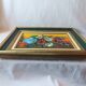 Oil painting on canvas, bouquet of flowers in a framed vase, signed.
