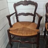 LOUIS XV style oak armchairs