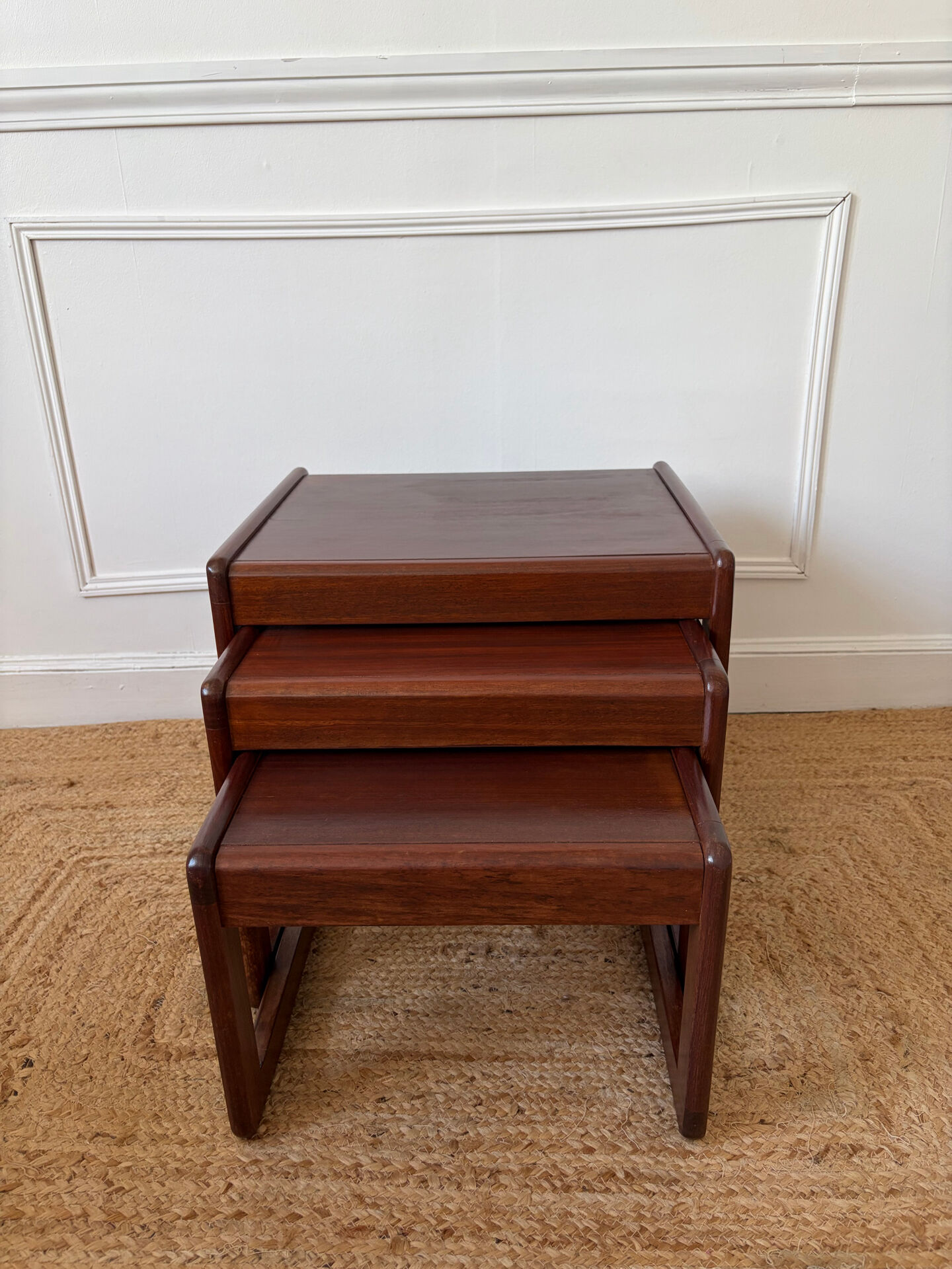 Nest of tables in teak from the 1960s.