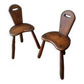Paire de chaises brutalistes