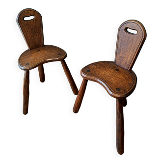 Paire de chaises brutalistes