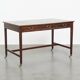 Writing desk/desk on wheels in English style with a blue leather top
