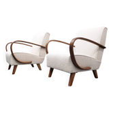 1930 Jindrich Halabala Bentwood Armchair in Ivory Premium Boucle