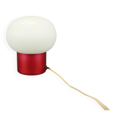 Burgundy Red opaline glass table lamp from the 1970s space age.