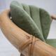 1970s, pair of Scandinavian lounge chairs, furniture velour and rattan