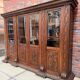 Large oak pharmacy display cabinet