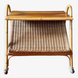 Rattan display trolley