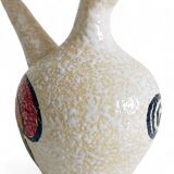 Vintage Spanish Ceramic Porrón, Hand-Painted Rooster, 1960s