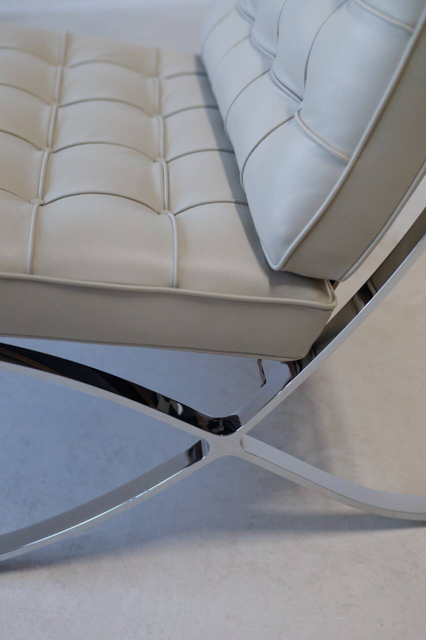 Chaise Barcelona Mies van der Rohe, Knoll - Cuir de beurre