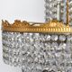 3-light chandelier in gold metal and glass pendants