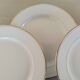 Old Earthenware Dinner Plates Hamage and Moulin des Loups White and Vintage Golden Fillet