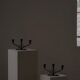 Early 20th century, pair of Danish Art Deco candlesticks in metal with three arms, 1930s.