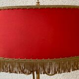 Vintage brass floor lamp in scale and opaline 1950