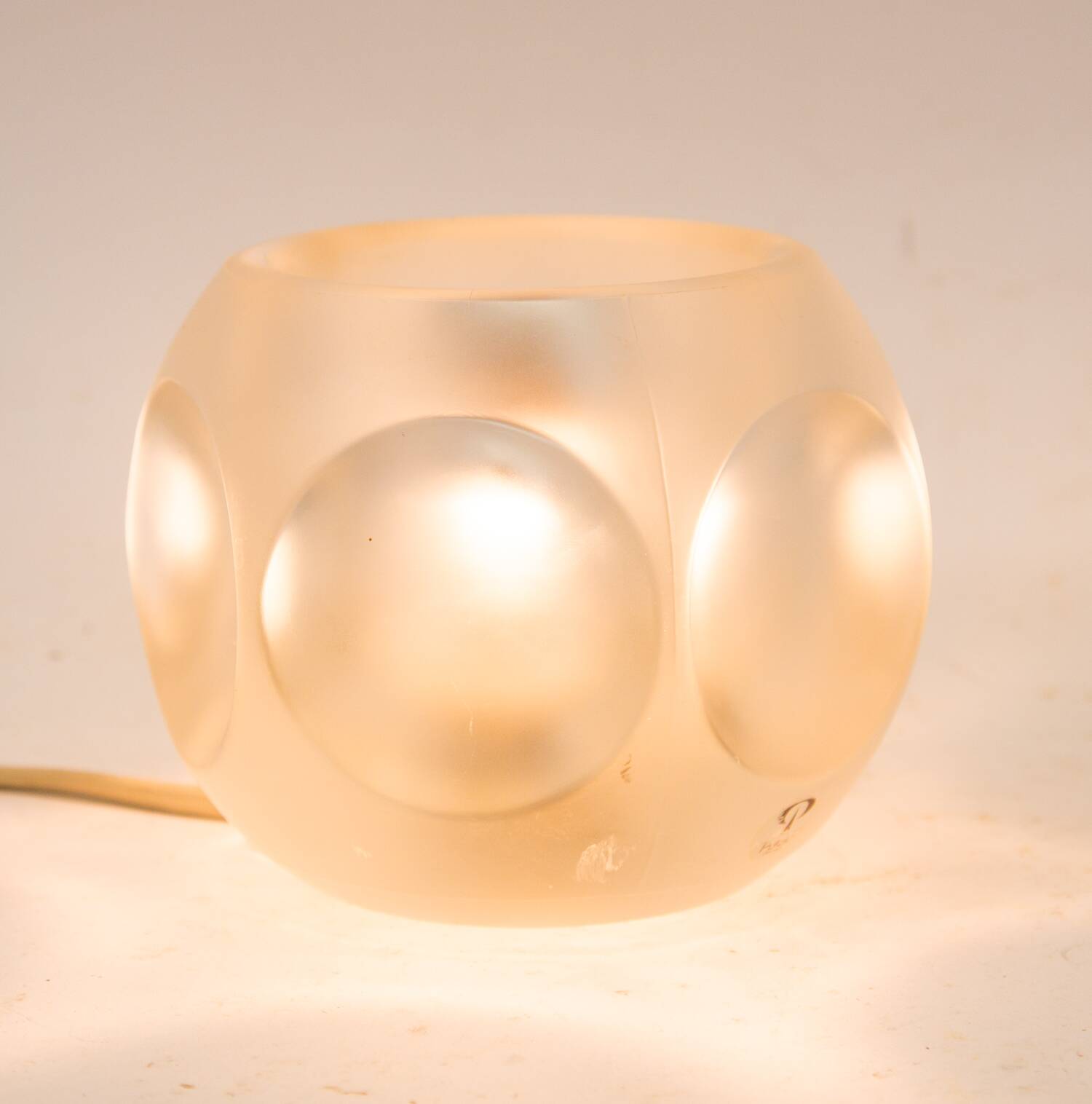 Peill & Putzler cube lamp | Frosted cystal glass | vintage 70's