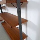 Mid Century Olof Pira Zweden teak modulair LP wandsysteem