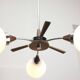 Mid-Century Modern Italian Chrome and Opaline Chandelier