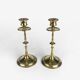 Pair of brass candle holders