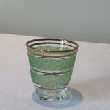 Lot of 8 shot glasses granités with their door-glass gold 70