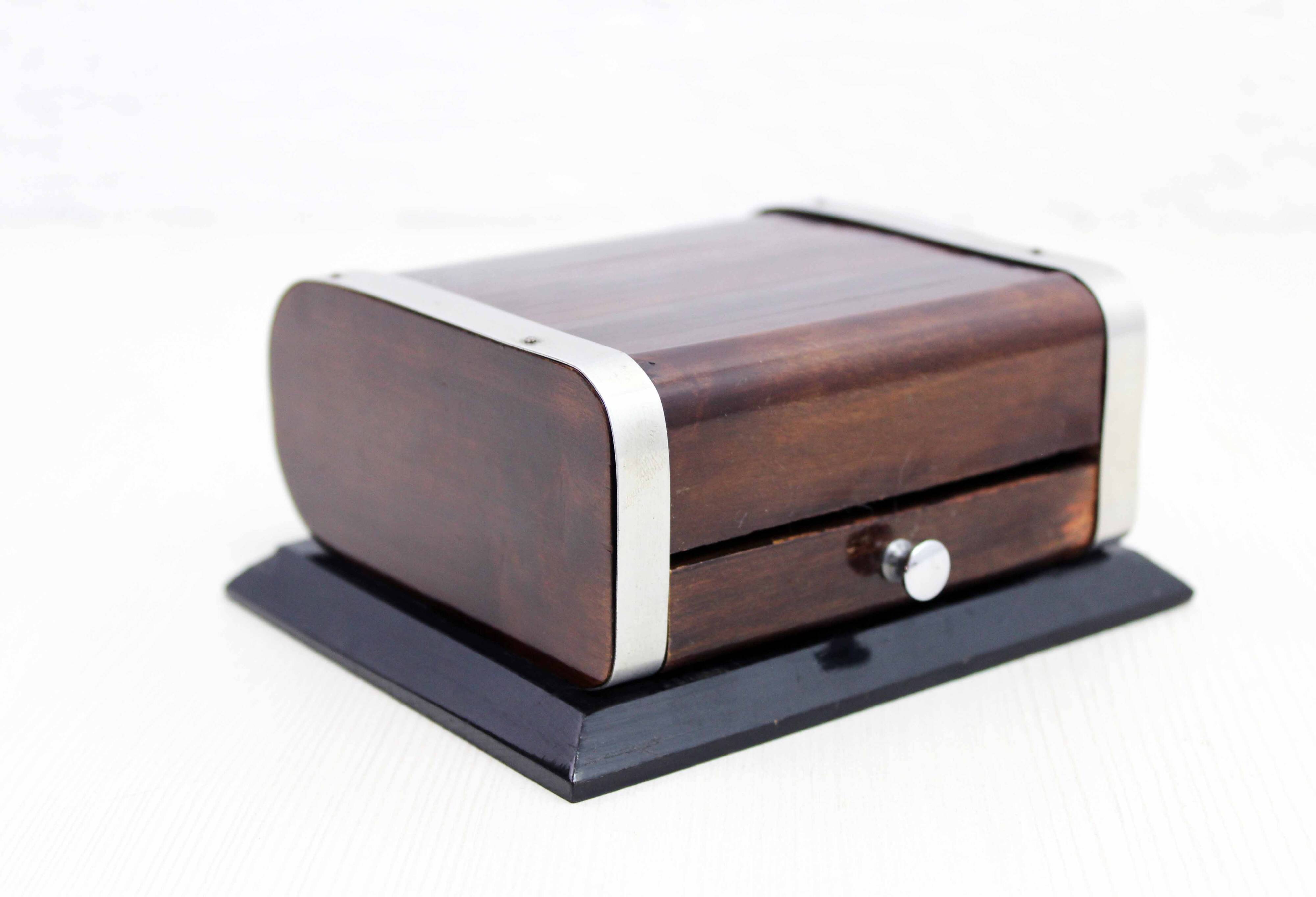Art Deco cigar humidor and ashtray with drawer