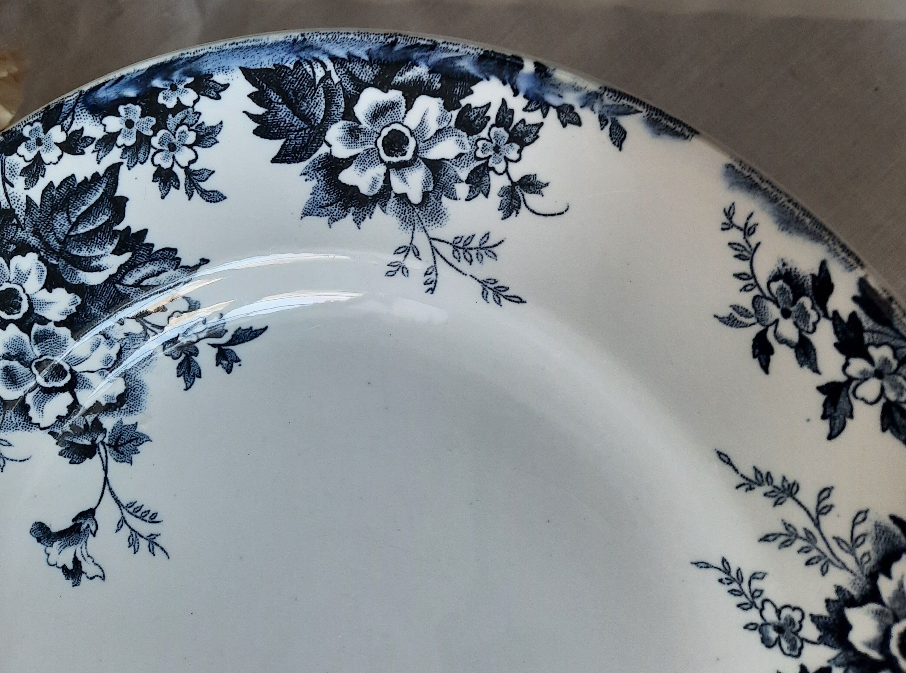 Old flat plates mismatched in earthenware