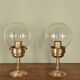 Pair of adjustable wall lights in blown glass and solid brass - modern design
