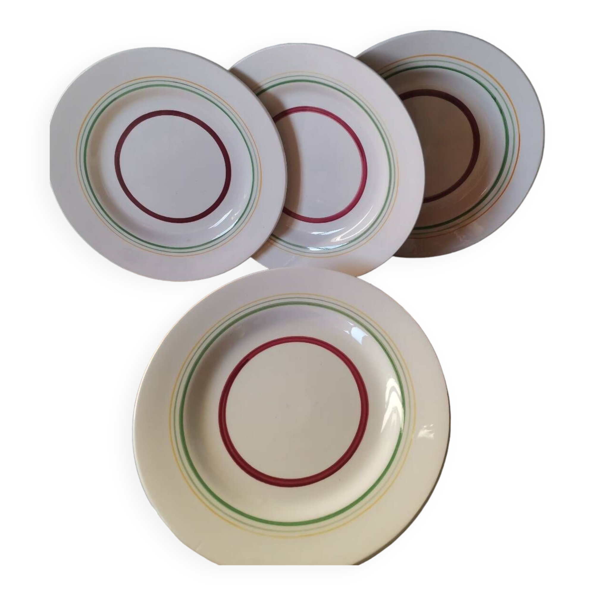 Set of 4 vintage plates Gien France Olympic pattern