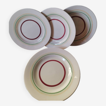Set of 4 vintage plates Gien France Olympic pattern