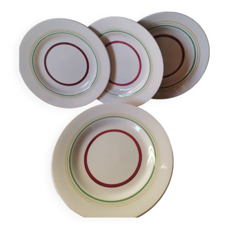 Set of 4 vintage plates Gien France Olympic pattern